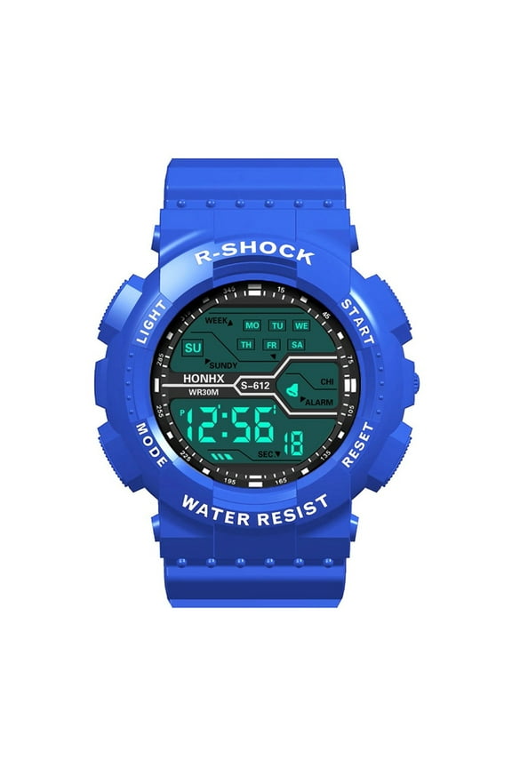 Fashion Waterproof Men's LCD Digital Stopwatch Date Rubber Sport Wrist Watch Wrist Band Watches for Men Womens Watch Rose Gmas2100 Frogman Snxs79k Watch Wave Watch Womens Digital W