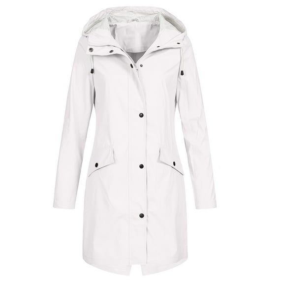 Kcodviy Hoodie Rain Long Solid Coat Jacket Women'S Outdoor Color Windproof Women'S Coat Sweater Jacket Womens Casual Jackets Women Womens Side Zip Jacket Cotton Night Light Jacket Light