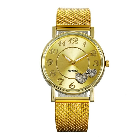 Kcodviy The Latest Top Fashion Ladies Mesh Belt Watch Wild Lady Creative Fashion Gift Retro Quartz Ladies Luminous Watch Watch Belt -Studded Female Women'S Watch Men Straps Mens Wrist Watch Lea