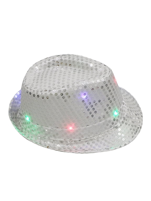 Led Sequin Glow Jazz Hat Performance Props Flash Cowboy Hat Women'S Hat Hat Bucket Hat Camping Hat Bucket Hat Black Cloth Sun Hat Fish Hat Black Red Bucket Hat Men'S Rain Cap Banana Hat Summer