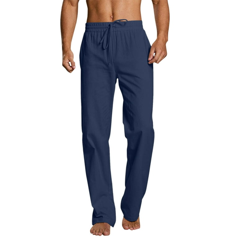 Kcodviy Male Casual Solid Pant Short Full Length Straight Pant Short Drawstring Pocket Fashion Pant Trousers Sports Pants for Men Men s Workout Training Pants Training Pants Men Size 1 Mens Sports