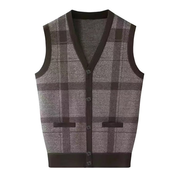 Kcodviy Mens Autumn Winter Casual Fashion V Neck Sleeveless Knit And Vest Sweater Vest Maternity Sweater Fuzzy Sweater For Men Sweater Clips Sweater Set Men'S Quarter Zip Sweaters Backless Swea