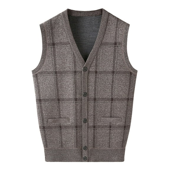 Kcodviy Mens Autumn Winter Casual Fashion V Neck Sleeveless Knit And Vest Sweater Vest Puff Sleeve Sweater Ski Sweater Men Mens Oversized Sweaters Men'S Quarter Zip Sweaters Leopard Sweater Lon
