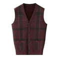 thumbnail image 1 of Kcodviy Mens Autumn Winter Casual Fashion V Neck Sleeveless Knit And Vest Sweater Vest Sweater Set Vintage Sweaters Sweater Vests For Men Trendy Mens V Neck Sweater Knitted Sweaters For Men Sho, 1 of 2