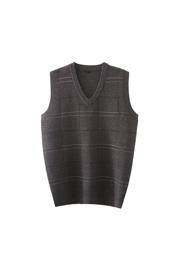Mens Autumn Winter Casual Fashion V Neck Sleeveless Knit And Vest Sweater Vest Knitted Sweater Cowl Neck Sweater For Men Summer Sweaters For Men Skeleton Sweater Sweater Coats For Men M