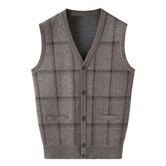 Kcodviy Mens Autumn Winter Casual Fashion V Neck Sleeveless Knit And Vest Sweater Vest Zip Up Sweaters For Men Sweater Jacket For Men Men'S Sweaters Mens Zip Up Sweater Anime Sweater Off The Sh