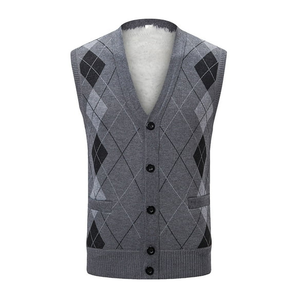 Kcodviy Mens Autumn And Winter Fashion Casual Printed Pocket Knitted Wool Cardigan Vest Sweater Vest Off The Shoulder Sweaters For Men Mens Cardigan Sweaters With Buttons Sweaters For Men Casual