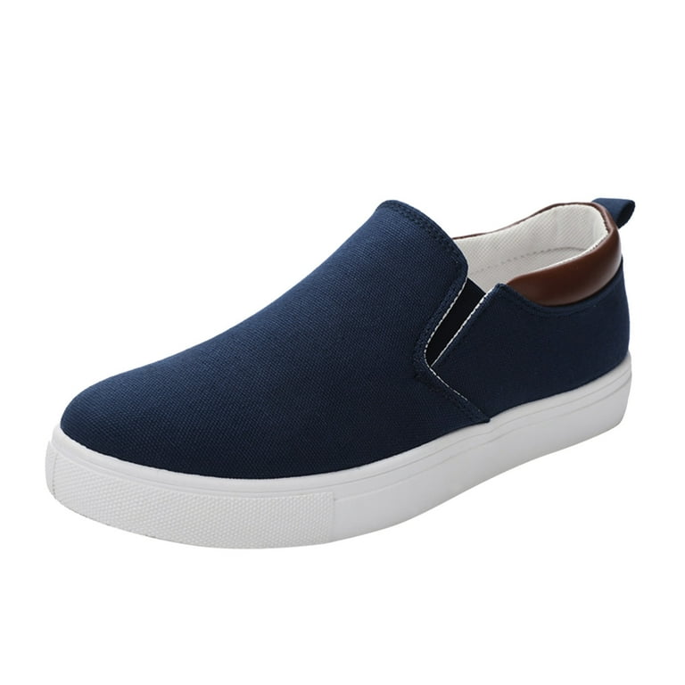 Kcodviy Mens Fashion Solid Color Canvas Flat Bottom Comfortable Running Casual Shoes Mens Snow Shoes Casual Size 15 Mens Shoes Casual Leather Tennis