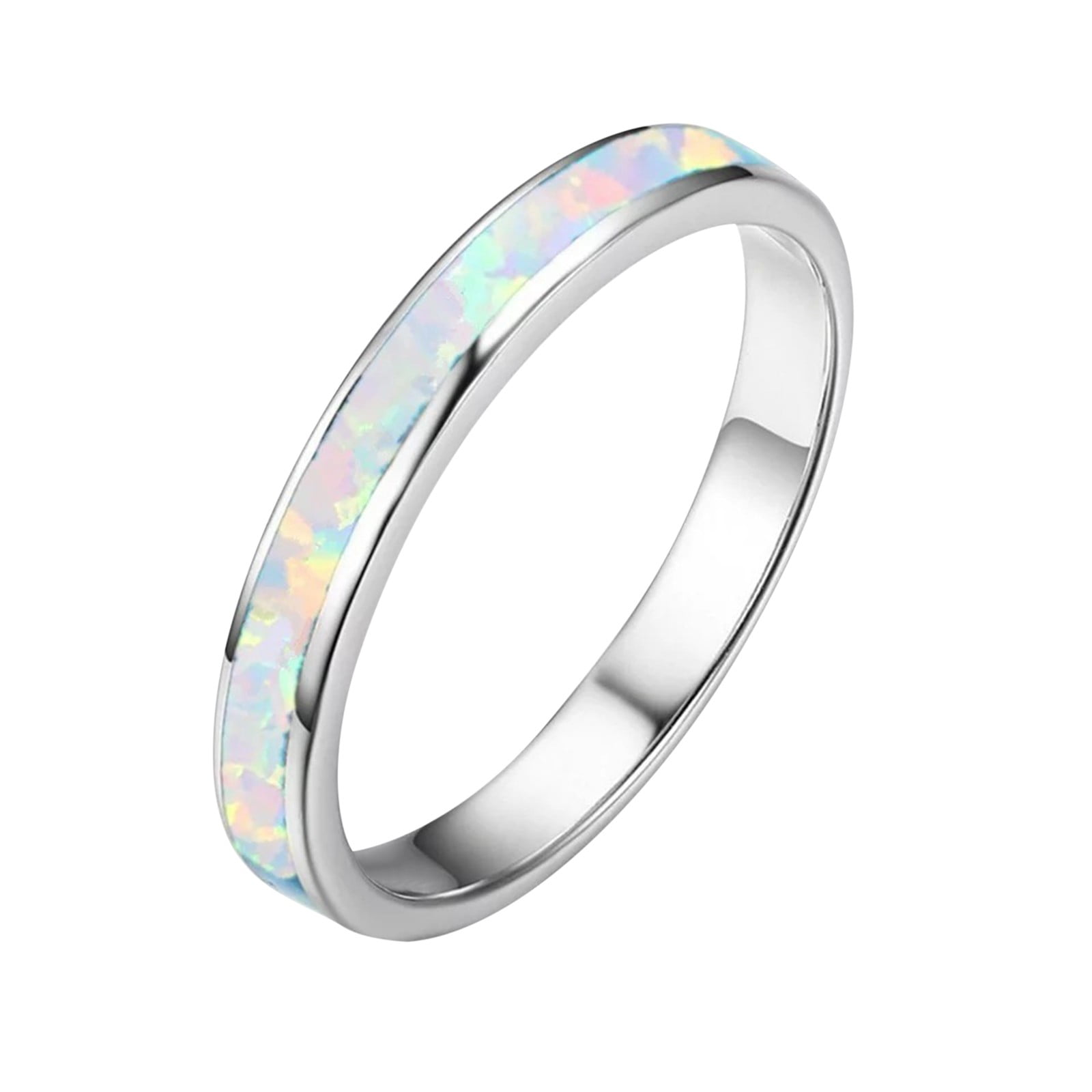 Kcodviy Mens Tungsten Wedding Rings Created-opal Inlay Wedding Bands ...