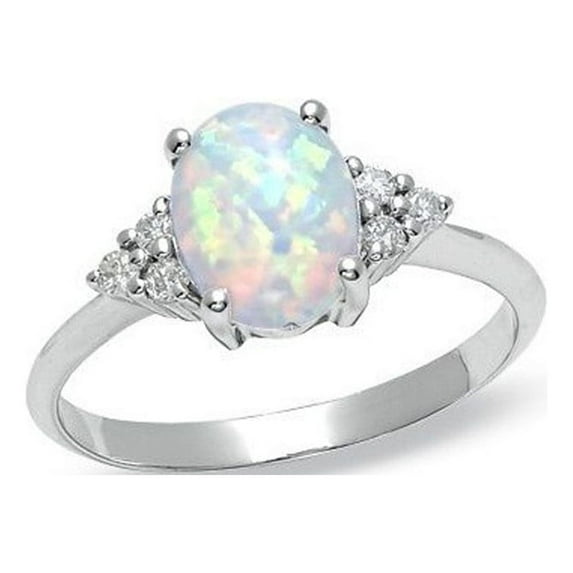 Kcodviy Opal Ring Round Opal White Stone Hand Jewelry Fashion Jewelry Ring Rings Men Simple Rings Small Rings Stacking Rings Simple Rings For Women Ring Set For Men Open Rings For Women Men'S Rings Je