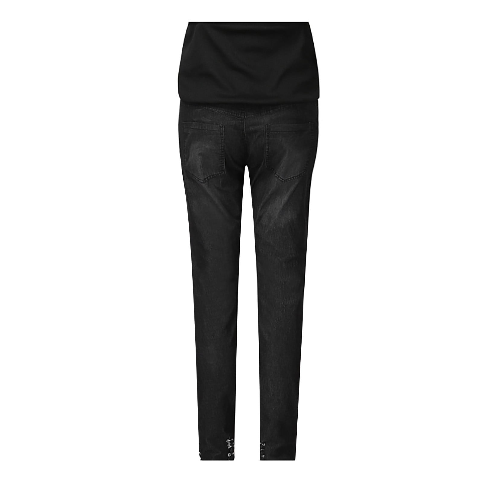 Kcodviy Pregnant Woman Ripped Jeans Maternity Pants Trousers Nursing