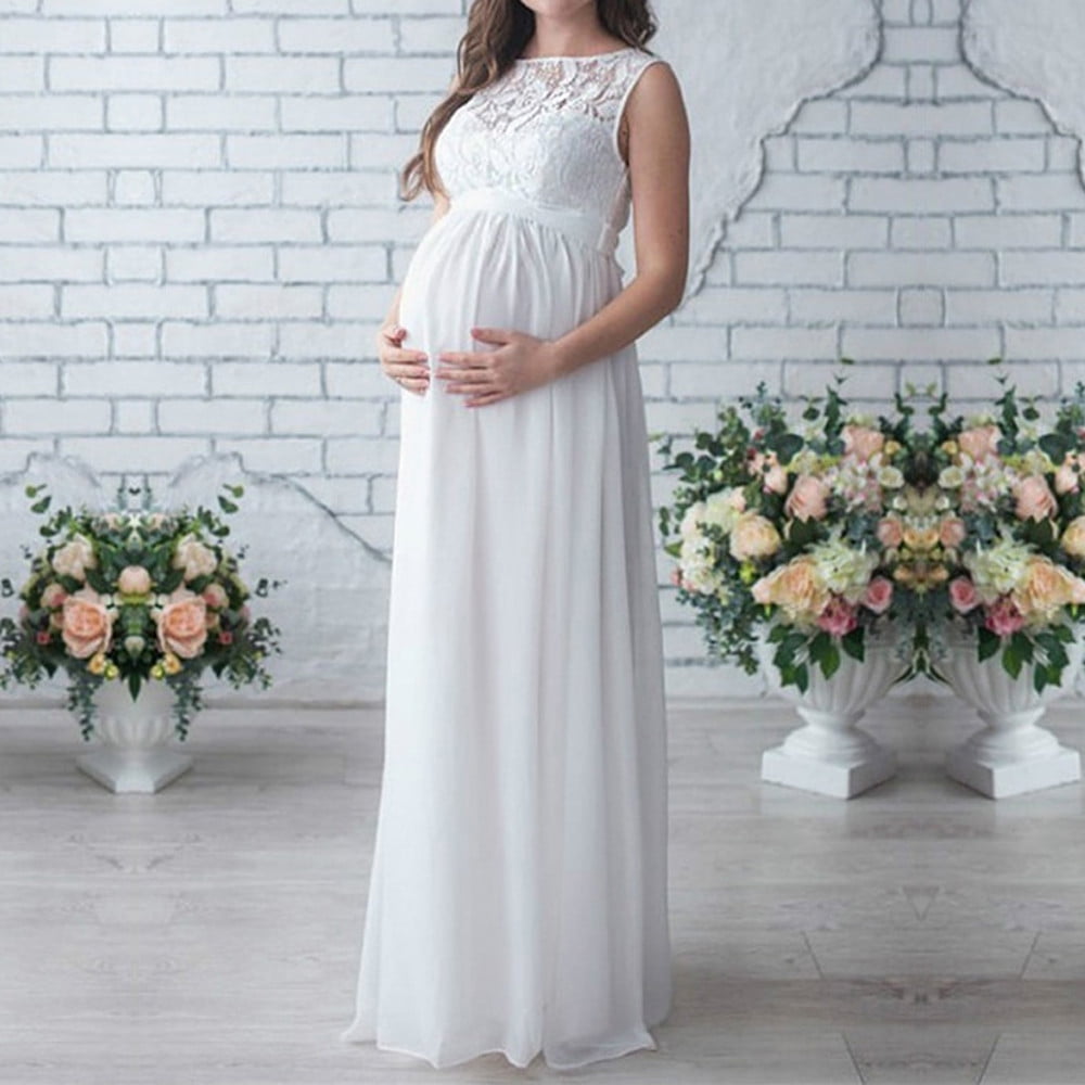 Kcodviy Pregnant Women Lace Long Maxi Dress Maternity Gown Photography ...