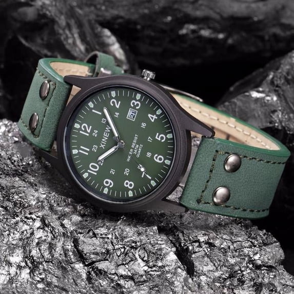 Kcodviy Vintage Classic Men's Waterproof Date Leather Strap Sport Quartz Army Watch Womens Dress Watches Watches for Nurses Women Gbd800uc-8 Womens Watch Case Women Watch Leather Women's Leather Watch