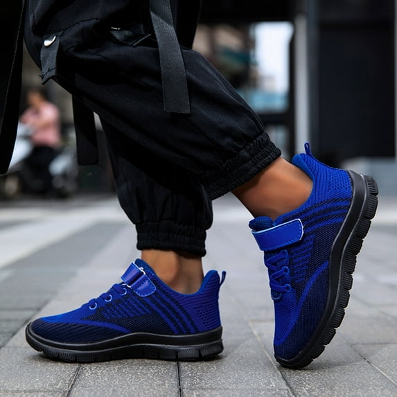 Kcodviy All Season Children Toddler Shoes for Girls Boys Sports Shoes Flat Baby Shoes Size 6 Thick Bottom Lightweight Non Lace Up Hook Loop Colorblock Mesh Upper Breathable and Comfortable