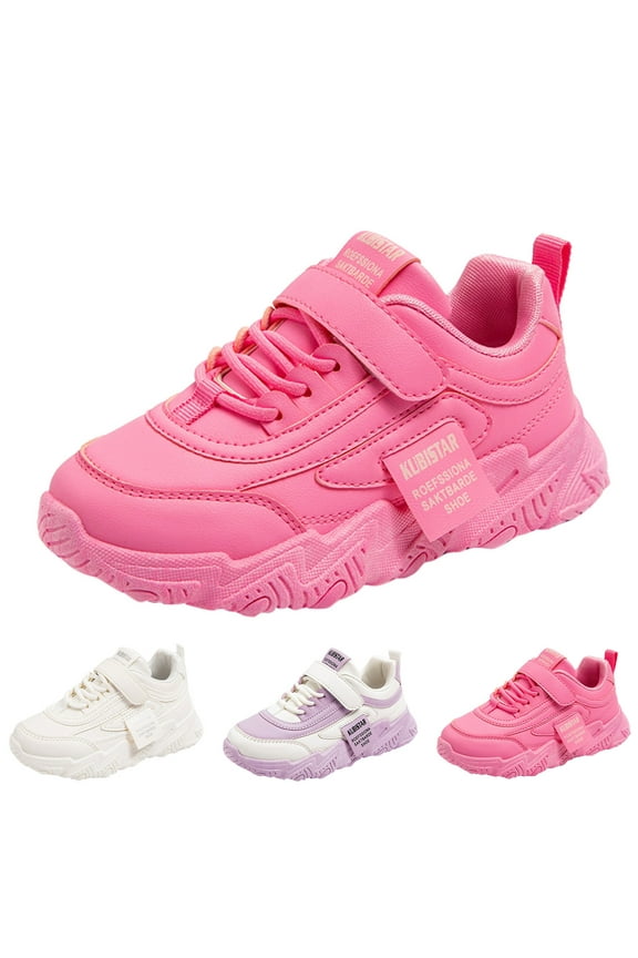All Seasons Children Shoes for Girls Sports Shoes Girls Flat Girls Shoes Size 4 Sole Thick Sole Non Girl Dress Shoes Light Lace Up Hook Loop Solid Color Comfortable Casual