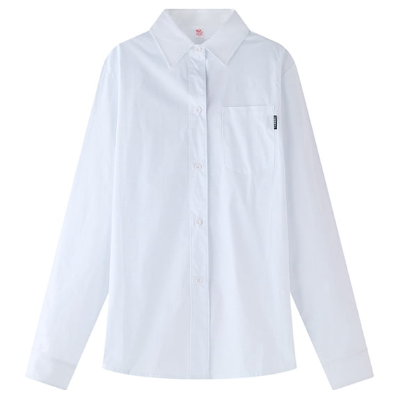 Kcodviy Shirts Tops Wear Chlidren Button Formal Girls Blouse White Boys Kids Baby Boys Tops New Kids Medium Tops Toddler Boys Tops Plain Cotton Tops Boys Top Size 8 Toddler Boy Shirts 5T Long Sleeve S