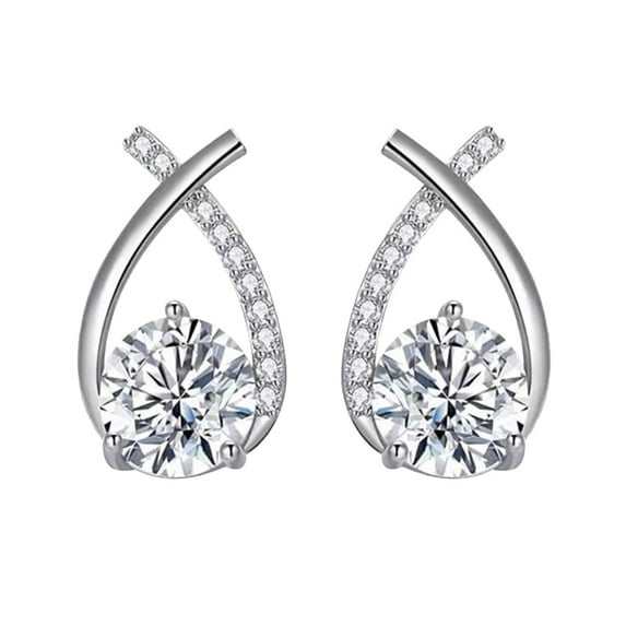 Kcodviy Stud Tail Earrings Gift For Women Stud s Teardrop-Shaped Jewelry Earrings Fishtail Simplicitys Earrings Zircon Earrings Ear Studs Candy Heart Earrings Hoop Earrings Cute Clip On Ear