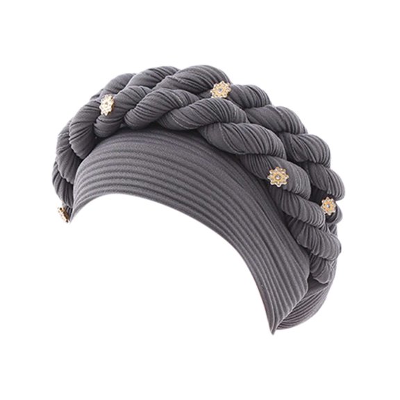 Kcodviy Women Beading Braid Hat Ruffle Cancer Wrap Cap Sleep Caps Satin Lined Hair Bonnets Bucket Hat On Both Sides Ladies Rain Hat Men'S Modern Sun Hat Polyester Bucket Hat Men'S Hat S