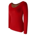 thumbnail image 1 of Kcodviy Women German Velvet Seamless Thermal Underwear Solid Color Slim Bottom Outer Wear Thick Warm Long Sleeves Top Ladies Thermal Tops Loose Fit Mens Thermals Top And Bottom Mens Thermals Top And B, 1 of 5