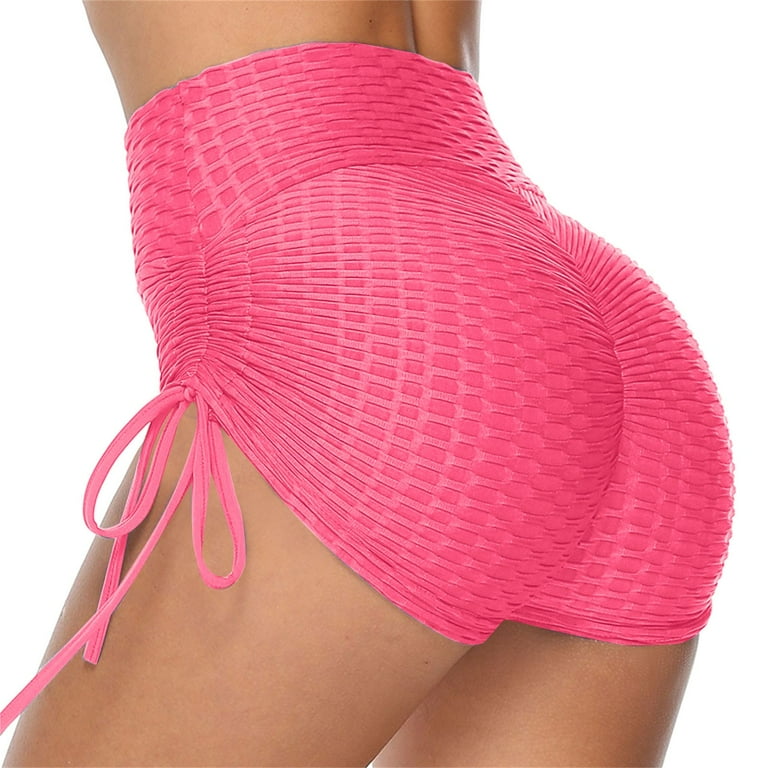 Kcodviy Women High Waisted Yoga Shorts Sports Ruched Butt Lifting Workout Running Hot Leggings Women Yoga Shorts Small Yoga Shorts with Pockets for Women plus Butt Lift Yoga Shorts Women Cut Yoga