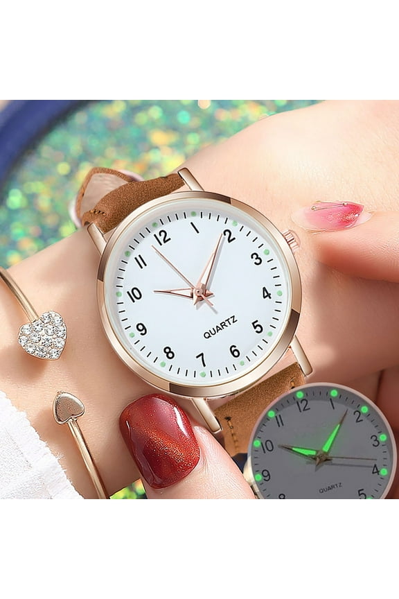 Women Luminous Watch Belt Wristwatch With Secondhand For Nurses Scale Dotted Little Watch Wristwatch With Secondhand For Nurses Stars Watch Frosted Point Women'S Wrist Watches With R