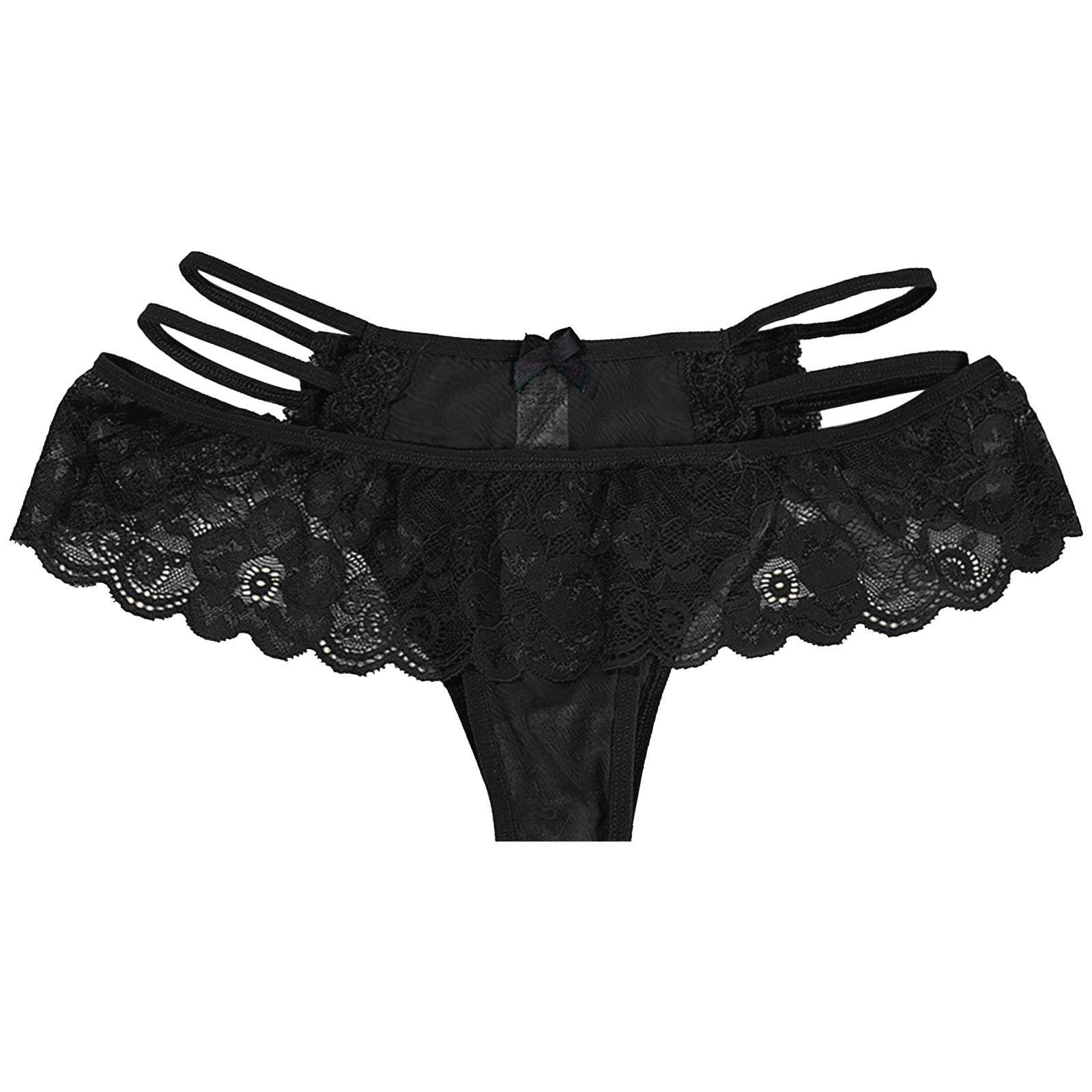 Kcodviy Women Mesh Breathable Low Waist Women's Triangle Lace Thong