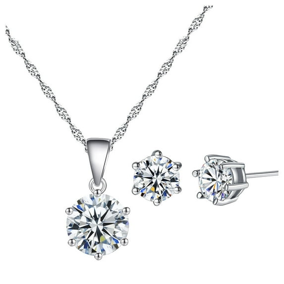 Kcodviy Women Necklace Charm Pendant Jewelry Gifts Necklace Ear Stud Set Long Pearl Necklace Jewelry A Initial Necklace Simple Necklace Necklace For Mom Chain Necklace For Women Neckla