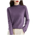 thumbnail image 1 of Kcodviy Women Pure Long Sleeve Crew Neck Soft Warm Pullover Knit Fall Winter Floral Thermal Top Thermal Top Women Neck Womens Thermal Tops Long Sleeve With Buttons Men Thermal Top And Bottom Plus, 1 of 6