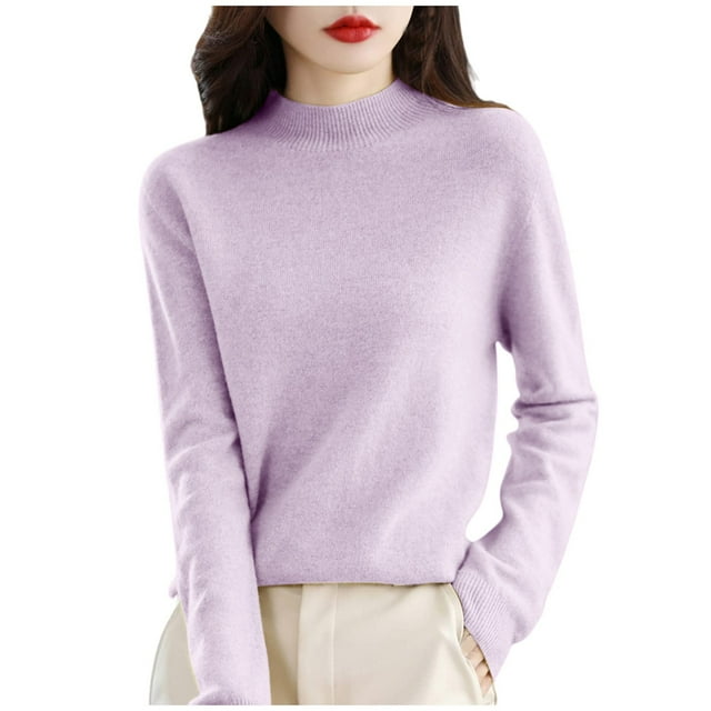 Kcodviy Women Pure Long Sleeve Crew Neck Soft Warm Pullover Knit Fall Winter Men'S Thermal Underwear Tops With Buttons Thermal Top And Bottom For Men Womens Thermal Tops Medium Winter Underwear Therma