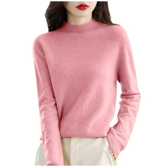 Kcodviy Women Pure Long Sleeve Crew Neck Soft Warm Pullover Knit Fall Winter Thermal Underwear Top For Men Long Sleeve Men'S Thermal Underwear Tops Thermal Tops For Men Heavy Womens Thermal Top Men Lo