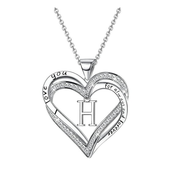 Kcodviy Women'S Fashion Heart Letter Necklace 26 Letters Love Clavicle Neck Chain Broken Heart Pendant A Initial Necklace Mens Necklace Necklace Pendant Necklace Choker Necklace Pendan