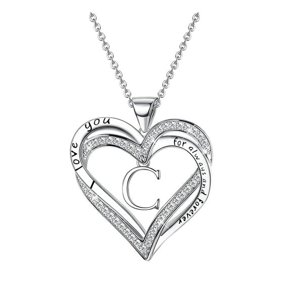 Kcodviy Women'S Fashion Heart Letter Necklace 26 Letters Love Clavicle Neck Chain Sisters Necklace Choker Necklace Mens Necklace Initial Necklaces For Women Toggle Neck