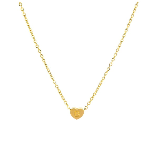 Kcodviy Women'S Fashion Heart Letter Necklace 26 Letters Love Clavicle Neck Chain Pearl Chain Necklace Mens Necklaces Rosary Necklace Pendant Necklace For Men Solitaire Neckla
