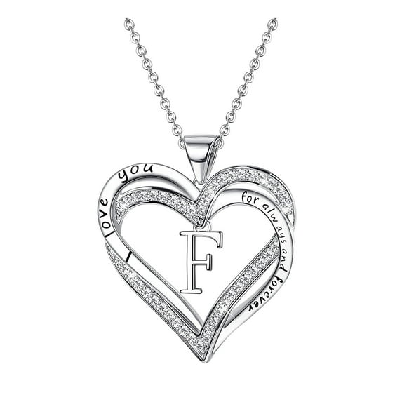 Kcodviy Women'S Fashion Heart Letter Necklace 26 Letters Love Clavicle Neck Chain Pendants For Necklaces Trendy Necklaces Double Necklaces For Women Long Necklaces Pendant Men Chain Necklaces