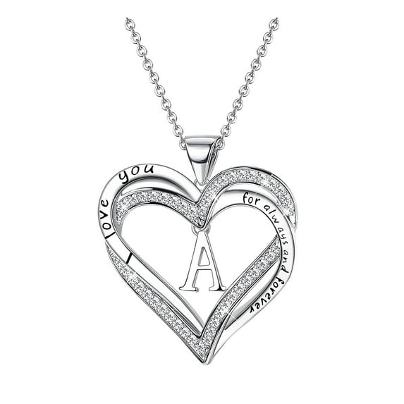 Kcodviy Women'S Fashion Heart Letter Necklace 26 Letters Love Clavicle Neck Chain Trendy Necklace For Women Long Beaded Necklaces For Women Jewelry For Men Necklace Stainless Steel Necklace Pendants F