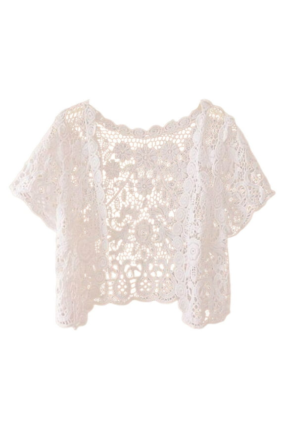 Women Summer Casual Simple Fashion Short Thin Hollow Knitted Lace Versatile Cardigan Wrap Shawl with Sleeves for Women Wool Shawls for Women Womens Fringed Shawls Wraps for Evening Dresses Pul