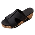 thumbnail image 1 of Kcodviy Women Summer Solid On Casual Open Toe Wedges Comfortable Beach Shoes Sandals Slippers Born Sandals For Women Memory Foam Sandals Women Womens Tan Sandals Strap Sandals For Women Wide Sand, 1 of 8