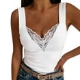 thumbnail image 1 of Kcodviy Women V Neck Floral Print Sleeveless Casual Backless Lace Tank Top 4X Womens Tops Plus Size Active Yoga Tops For Women Active Women Top Women Training Performer Top 3D Print Tops For W, 1 of 5