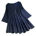 thumbnail image 1 of Kcodviy Women Vintage Three Quarter Lace V Neck Plus Size Top T Shirt Blouse Womens Graphic Long Sleeve T Shirts Cotton And Spandex Tops Spandex T Shirts For Women Women Shirts Compression Long Sleeve, 1 of 5