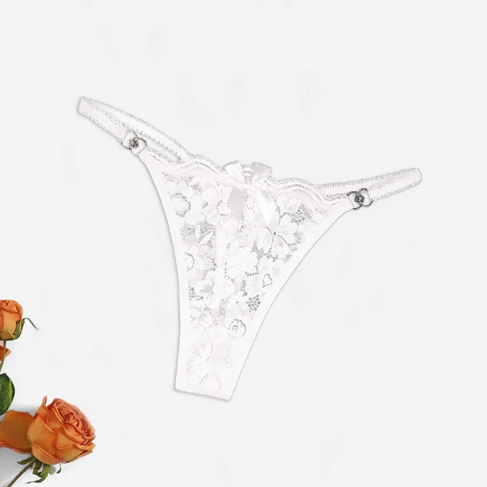 Kcodviy Womens Lace Panties Low Waist Fashion Breathable Thong B