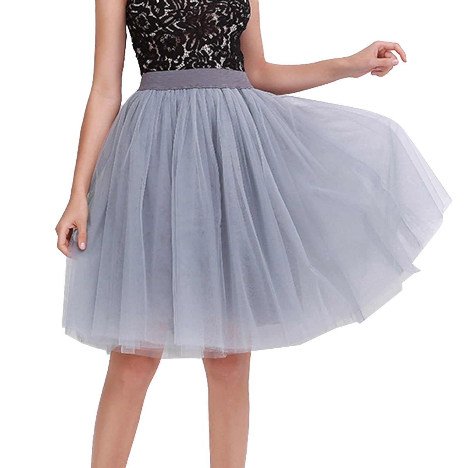 Belle House Women's A-Line Tutu Skirt - Short Elastic Waist Tulle Dance Skirt For Prom, Wedding, And Parties