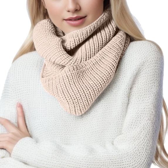 Kcodviy Womens Thick Knit Winter Neck Scarves Silk Two Circles Loop Pullover Coat Scarf For Women Scarf Satin Head Scarf Chiffon Scarfs