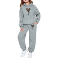 thumbnail image 1 of Kcolen 2 Piece Girls Tracksuit Set 3t Cute Graphic Print Loose Casual Sweatshirt Tops Elastic Pants Jogger Girls Fall Outfits, 1 of 6