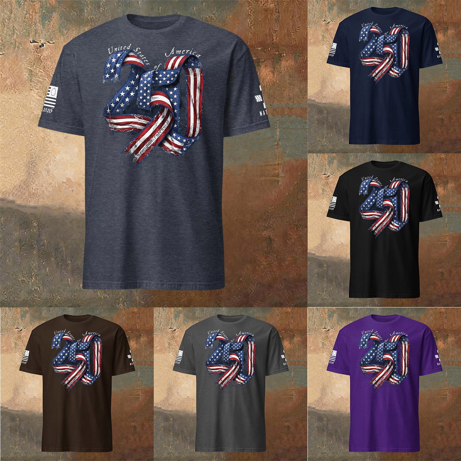 Kcolen 250th Anniversary Usa Shirt Men's Shirts Short Sleeve Vintage ...