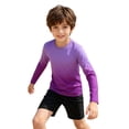 thumbnail image 1 of Kcolen Boys Rash Guard Long Sleeve, Toddler Gradient Print UV Sun Protection UPF 50+ Shirt for Beach Athletic T-Shirt,13-14 Years, 1 of 4
