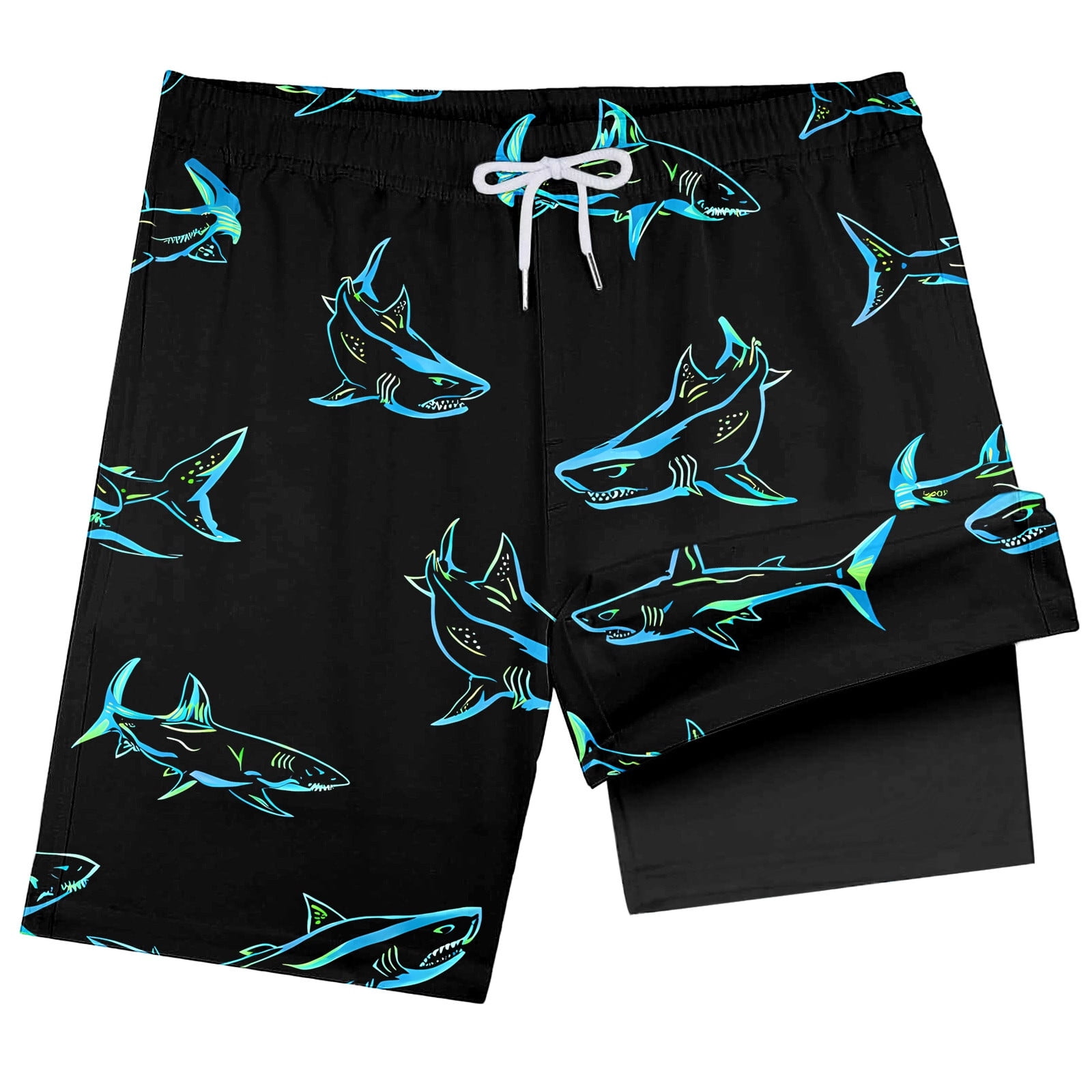 Boys Swim Trunks with Compression Liner Toddler Swimsuit Boy Swim Shorts Bathing Suits Boxer Brief Swimming Trunks