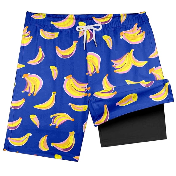 Kcolen Boys Swim Trunks with Compression Liner Toddler Swimsuit Boy Swim Shorts Bathing Suits Boxer Brief Swimming Trunks