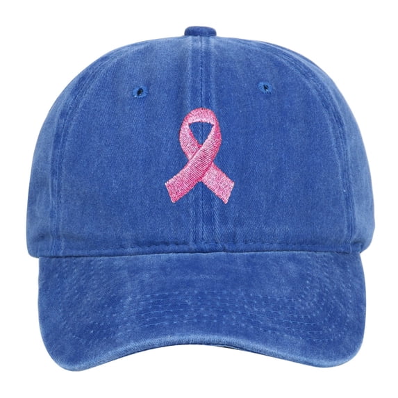 Kcolen Cancer Awareness Pink Ribbon Baseball Cap Hat, Adjustable Cancer Awareness Hat Pink Ribbon Adjustable Strap Hat