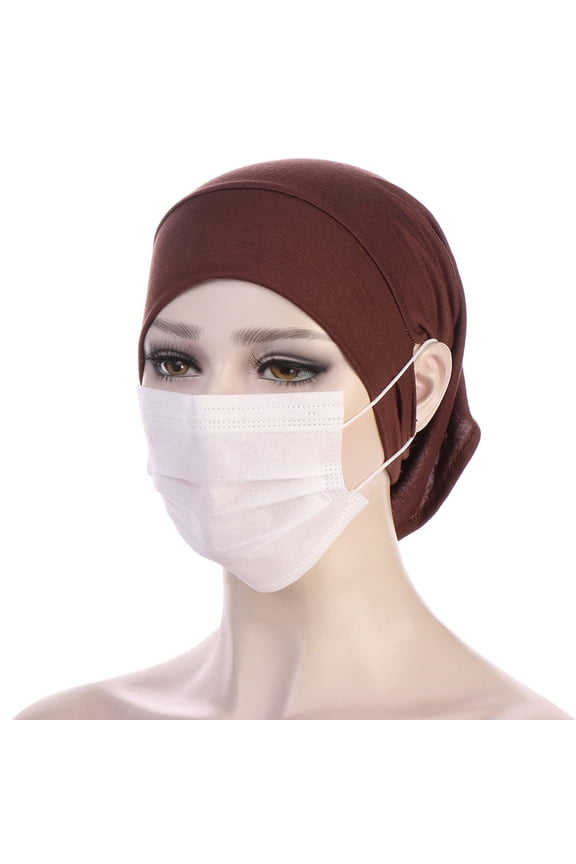 Breathable Hijab Undercap Inner Scarf With Ear Holes for Headphones Comfortable Underscarf Bonnet Caps