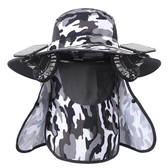 Kcolen Bucket Hats Sun Protective Solar Powered Hat With Detachable Fan ...